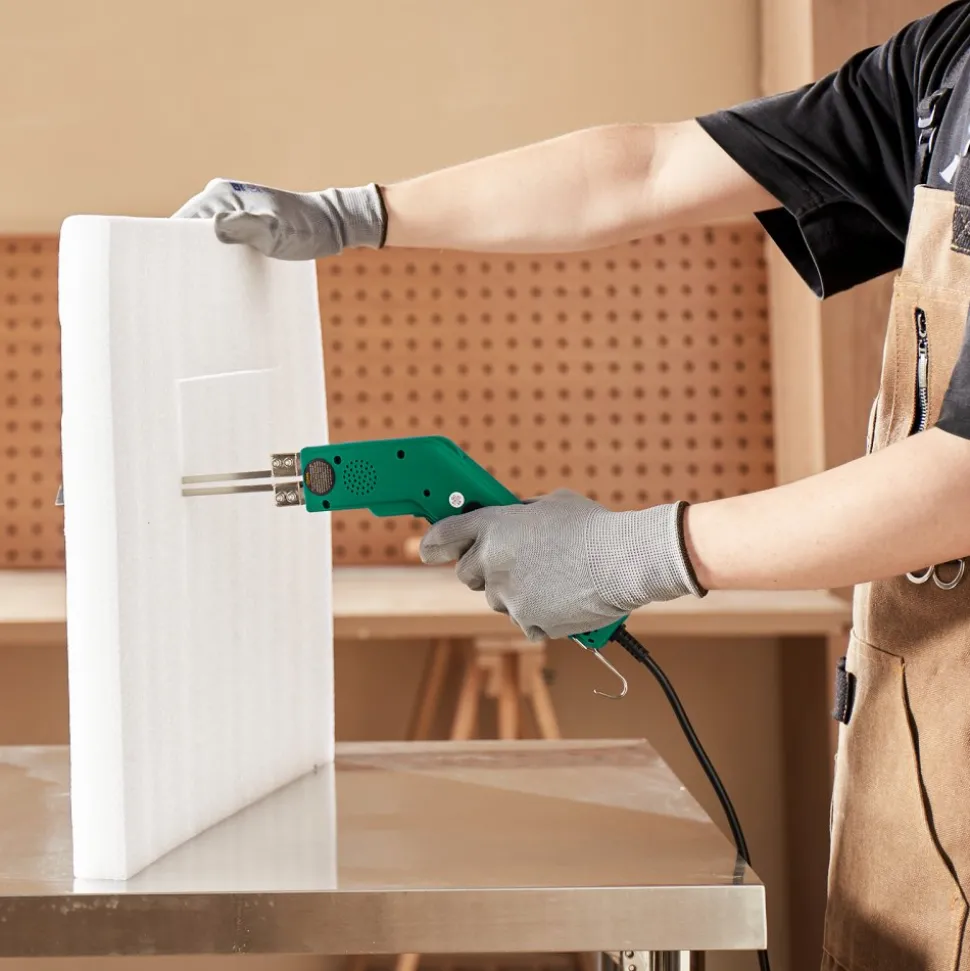 VEVOR Hot Knife Foam Cutter, 200W Electric Foam Cutting Tool, 122℉ - 932℉ Adjustable Styrofoam Cutter with 6" & 8" Cutting Blades for KT Board, Polyethylene, Sponge, Rubber - Tool Box Included
