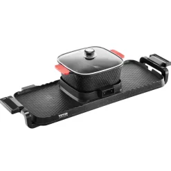 VEVOR Hot Pot with Grill, 2300W 2-in-1 Electric Smokeless Grill and Hot Pot, Removable Shabu-shabu Hotpot with Non-stick Pan, Separate Dual Temperature Control, Indoor Korean BBQ for 1-6 People