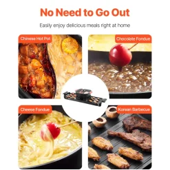 VEVOR Hot Pot with Grill, 2300W 2-in-1 Electric Smokeless Grill and Hot Pot, Removable Shabu-shabu Hotpot with Non-stick Pan, Separate Dual Temperature Control, Indoor Korean BBQ for 1-6 People