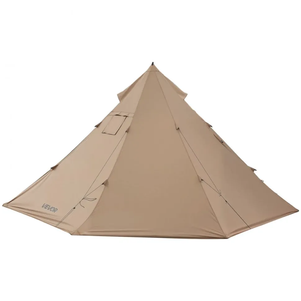 VEVOR Hot Tent for 4 Persons, Camping Tipi Hot Tents with Stove Jack & Inner Tent, Portable Winter Camping Tents with Snow Skirt, Easy Setup, Waterproof 4 Season Shelter Tents for Fishing Backpacking