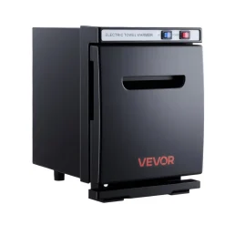 VEVOR Hot Towel Warmer, 1.1 gal Small Towel Warmer Cabinet with Clip & Stainless Steel Rack, Holds up 8-12 Towels, Portable All-Round Heating Cabinet for Spa, Barber, Manicures, Massage, Salon, Black
