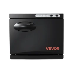 VEVOR Hot Towel Warmer, 1.76 gal Small Towel Warmer Cabinet with Clip & Stainless Steel Rack, Holds up 12 Towels, Portable All-Round Heating Cabinet for Spa, Barber, Manicures, Massage, Salon, Black