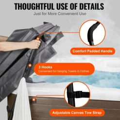 VEVOR Hot Tub Cover Lift, Spa Cover Lift, Height 31.5" - 41.3" Width 53" - 92.5" Adjustable, Installed at the Bottom on One Side, Suitable for Various Sizes of Rectangular Bathtubs, Hot Tubs, Spa