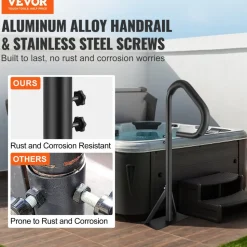 VEVOR Hot Tub Handrail, 360 Rotatable Spa Side Handrail with 35
