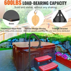 VEVOR Hot Tub Handrail, 360 Rotatable Spa Side Handrail with 48