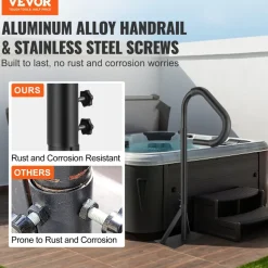 VEVOR Hot Tub Handrail, 360 Rotatable Spa Side Handrail with 48