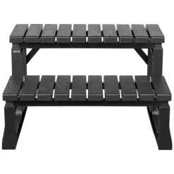 VEVOR Hot Tub Steps, 2-Step Spa Outdoor Stairs, Heavy Duty 23.6 inch Wide PP Above-Ground/Inflatable Pool Ladder with 320 lbs Weight Capacity, Multi-Use for Porch, Patio, Deck, Campers, Black