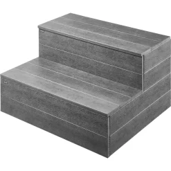 VEVOR Hot Tub Steps, 2-Step Spa Outdoor Stairs, Heavy Duty 25 inch Wide HIPS Above-Ground/Inflatable Pool Ladder with 600 lbs Weight Capacity, Multi-Use for Porch, Patio, Deck, Campers, Graphite Gray