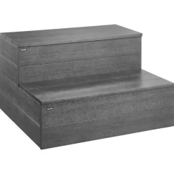 VEVOR Hot Tub Steps, 2-Step Spa Outdoor Stairs, Heavy Duty 25 inch Wide HIPS Above-Ground/Inflatable Pool Ladder with 600 lbs Weight Capacity, Multi-Use for Porch, Patio, Deck, Campers, Graphite Gray