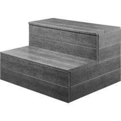 VEVOR Hot Tub Steps, 2-Step Spa Outdoor Stairs, Heavy Duty 25 inch Wide HIPS Above-Ground/Inflatable Pool Ladder with 600 lbs Weight Capacity, Multi-Use for Porch, Patio, Deck, Campers, Graphite Gray