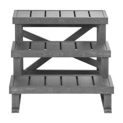VEVOR Hot Tub Steps 3-Step Spa Stairs 27.5 in Wide Step Ladder Outdoor, 350 lbs Capacity, Sturdy HIPS Plastic, Non-Slip Foot Pads, Easy Assembly, Stable Access for Pool, RV, Home Patio and Backyard