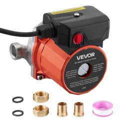 VEVOR Hot Water Recirculating Pump, 10 GPM, Instant Circulation Circulator Pump System, 3-Speed Control, 0.13 HP, 110-120V, NPT 3/4 in to NPT 1/2 in Adapter, Stainless Steel Head, for Water Heaters