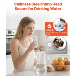 VEVOR Hot Water Recirculating Pump, 10 GPM, Instant Circulation Circulator Pump System, 3-Speed Control, 0.13 HP, 110-120V, NPT 3/4 in to NPT 1/2 in Adapter, Stainless Steel Head, for Water Heaters