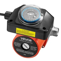VEVOR Hot Water Recirculating Pump, with Timer, 10 GPM Instant Recirculation Pump Kit, Circulation Circulator System, 0.13 HP AC 110-120V, NPT 3/4 in to NPT 1/2 in Connector, for Solar Water Heater