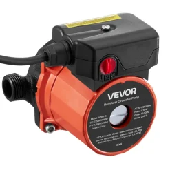 VEVOR Hot Water Recirculating Pump, 10 GPM, Instant Circulation Circulator Pump System, 3-Speed Control, 0.13 HP, 110-120V, NPT 3/4 in to NPT 1/2 in Adapter, Cast Iron Head, for Water Heater System