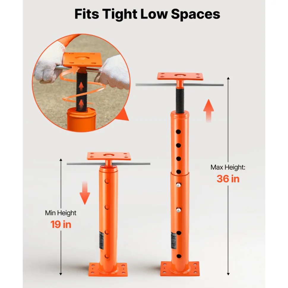 VEVOR House Floor Jack, 12"-16" Height Range, 9700 lbs Max Load Capacity, Adjustable Support Beam Basement Jack Post Pole for Leveling, Lift Support Steel Telescoping Jack Post for Temporary Support