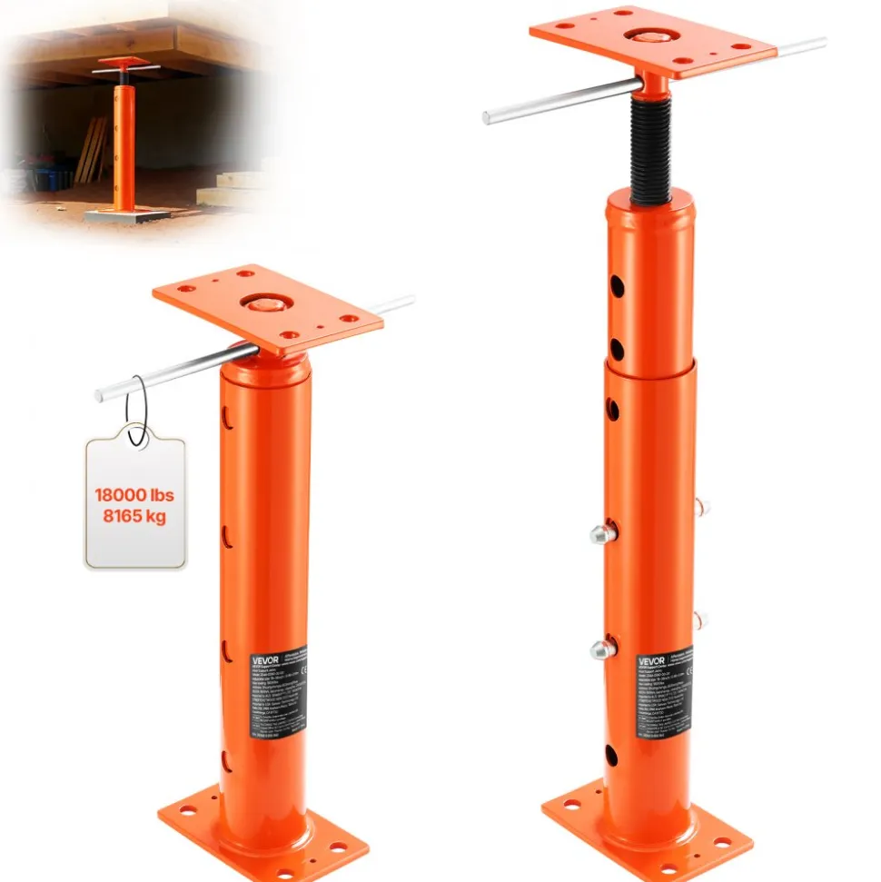 VEVOR House Floor Jack, 12"-16" Height Range, 9700 lbs Max Load Capacity, Adjustable Support Beam Basement Jack Post Pole for Leveling, Lift Support Steel Telescoping Jack Post for Temporary Support