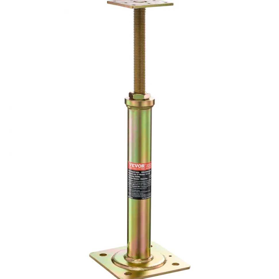 VEVOR House Floor Jacks, 4 Pack, 11.6"-16" Height Range, 2500 lbs Max Load Capacity Per Unit, Adjustable Support Beam Basement Jack Post for Leveling, Galvanized Telescoping Jack for Temporary Support
