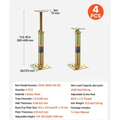VEVOR House Floor Jacks, 4 Pack, 11.6