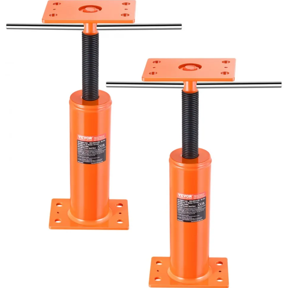 VEVOR House Floor Jacks, 2 Pack, 12"-16" Height Range, 9700 lbs Max Load Capacity Per Unit, Adjustable Support Beam Basement Jack Post Pole for Leveling, Steel Telescoping Jack for Temporary Support