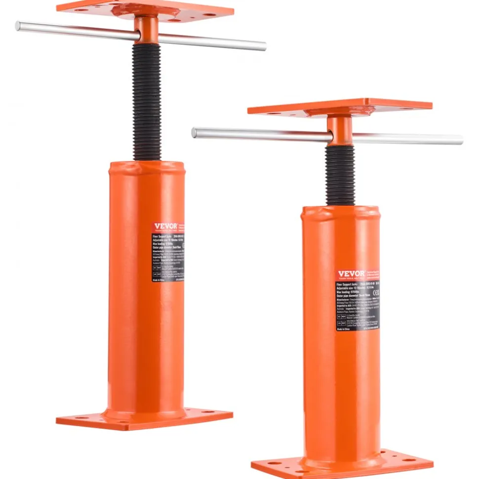VEVOR House Floor Jacks, 2 Pack, 12"-16" Height Range, 9700 lbs Max Load Capacity Per Unit, Adjustable Support Beam Basement Jack Post Pole for Leveling, Steel Telescoping Jack for Temporary Support