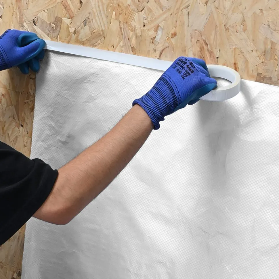 VEVOR House Wrap, 9 x 75 ft, 0.13 mm Thick Vapor Barrier, Heavy Duty Plastic Sheeting for Tear-resistant, Drop Cloth Vapor Barrier Covering for Residential & Commercial Construction, White