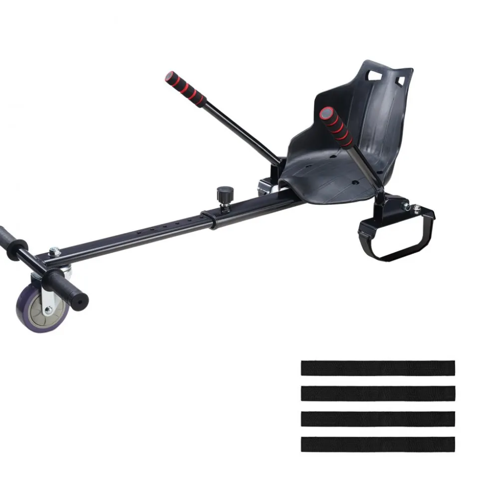 VEVOR Hoverboard Seat Attachment(Not included hoverboards), Compatible with All 6.5" 8" 8.5" 10" Hoverboards, Grips Control, Adjustable Frame Length and 220 LBS Load Capacity, Hover Board Go Karts Accessory, for Kids Adults.