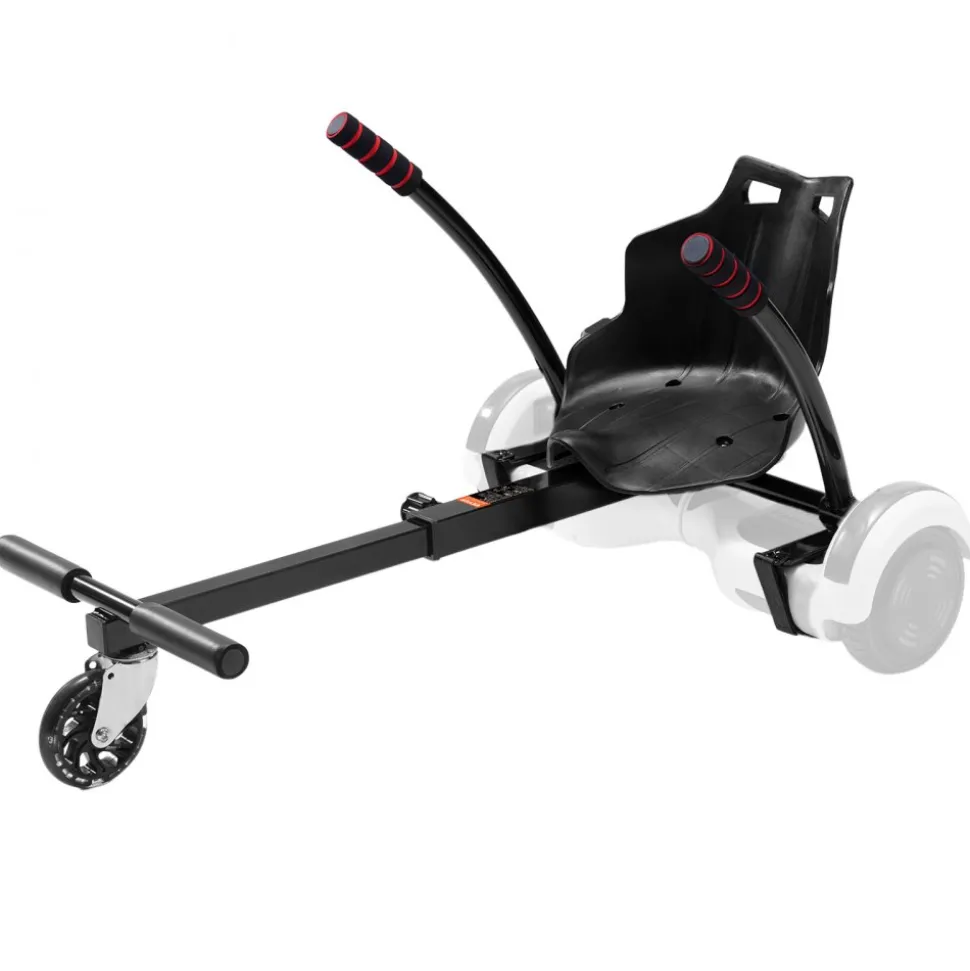 VEVOR Hoverboard Seat Attachment(Not included hoverboards), for 6.5" 8" 8.5" 10" Hoverboards, with LED Lights, Grips Control, Adjustable Frame Length and 220 LBS Load Capacity, Hover Board Go Karts Accessory, for Kids Adults
