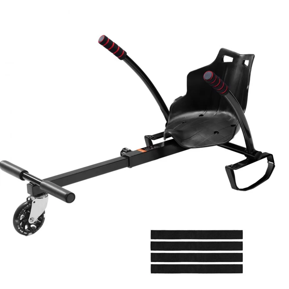 VEVOR Hoverboard Seat Attachment(Not included hoverboards), for 6.5" 8" 8.5" 10" Hoverboards, with LED Lights, Grips Control, Adjustable Frame Length and 220 LBS Load Capacity, Hover Board Go Karts Accessory, for Kids Adults