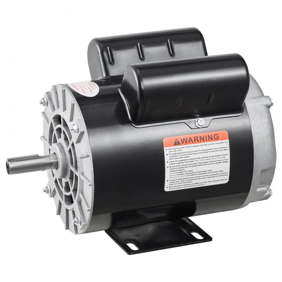 VEVOR 3HP Air Compressor Electric Motor, 230V 15.5 Amps, 56 Frame 3450RPM, 5/8" Keyed Shaft, 1.88" Shaft Length, Single Phase, CW/CCW Rotation (Factory Setting is CCW)