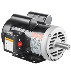 VEVOR 5HP Air Compressor Electric Motor, 230V 25 Amps, 56HZ Frame 3450RPM, 7/8" Keyed Shaft, 2.25" Shaft Length, Single Phase, CCW/CW (Factory Setting is CCW)