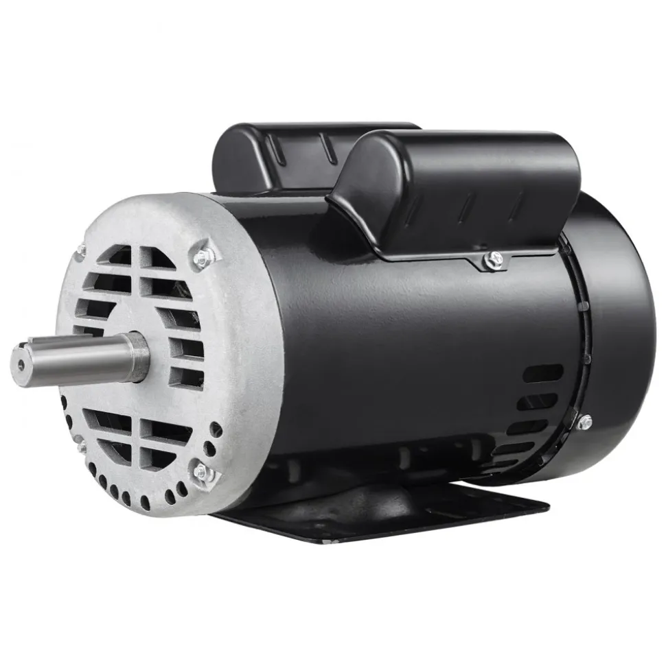 VEVOR 5HP Air Compressor Electric Motor, 230V 25 Amps, 56HZ Frame 3450RPM, 7/8" Keyed Shaft, 2.25" Shaft Length, Single Phase, CCW/CW (Factory Setting is CCW)
