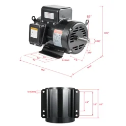 VEVOR 7.5HP Air Compressor Motor, 230V 31.6 Amps Electric Motor, 3450RPM 184T Frame, 1-1/8