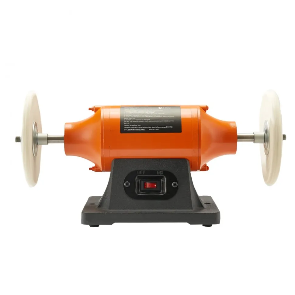 VEVOR 1/2HP Bench Buffer Polisher, 6-inch Bench Polishing Buffing Machine, 3450RPM Single Speed Benchtop Polisher with 2PCS Cloth Wheels & Cast Iron Base for Metal, Jewelry, Wood Polishing