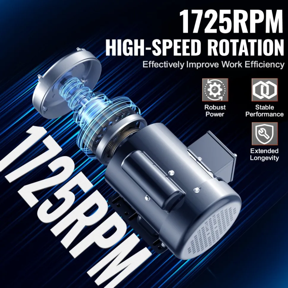 VEVOR 0.75HP Electric Motor 1725 rpm, AC 115V/230V, 56 Frame, Air Compressor Motor Single Phase, 5/8" Keyed Shaft, CW/CCW Rotation for Agricultural Machinery and General Equipment