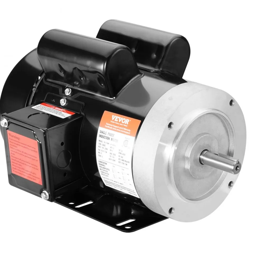 VEVOR 1.5HP Electric Motor 3450 rpm, AC 115V/230V, 56C Frame, Air Compressor Motor Single Phase, 5/8" Keyed Shaft, CW/CCW Rotation for Agricultural Machinery and General Equipment