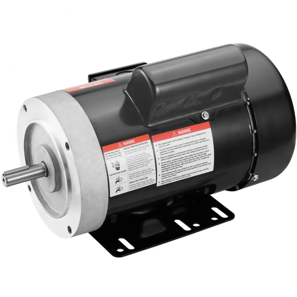 VEVOR 1.5HP Electric Motor 1725 rpm, AC 115V/230V, 56C Frame, Air Compressor Motor Single Phase, 5/8" Keyed Shaft, CW/CCW Rotation for Agricultural Machinery and General Equipment
