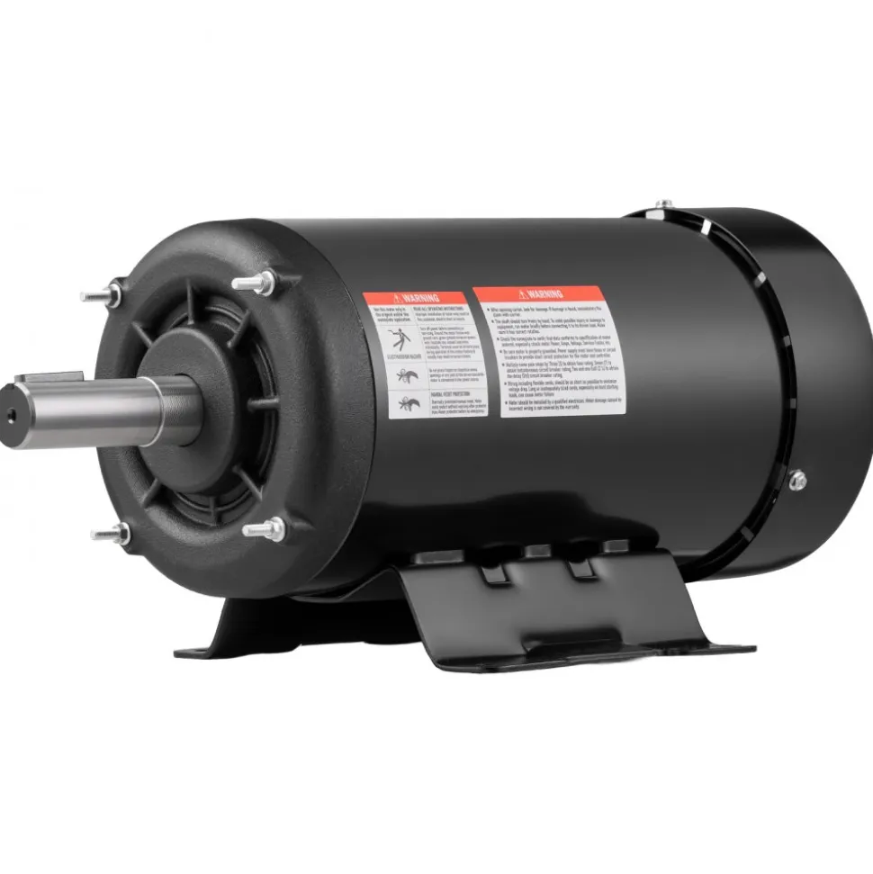 VEVOR 5 HP Electric Motor, 1725RPM Air Compressor Motor, CW/CCW Rotation, 1.125 inch Shaft Diameter, 2.75inch Shaft Length, 20.7N.m Torque, Three-Phase, TEFC Cooling, 230V/460V, 184T Frame