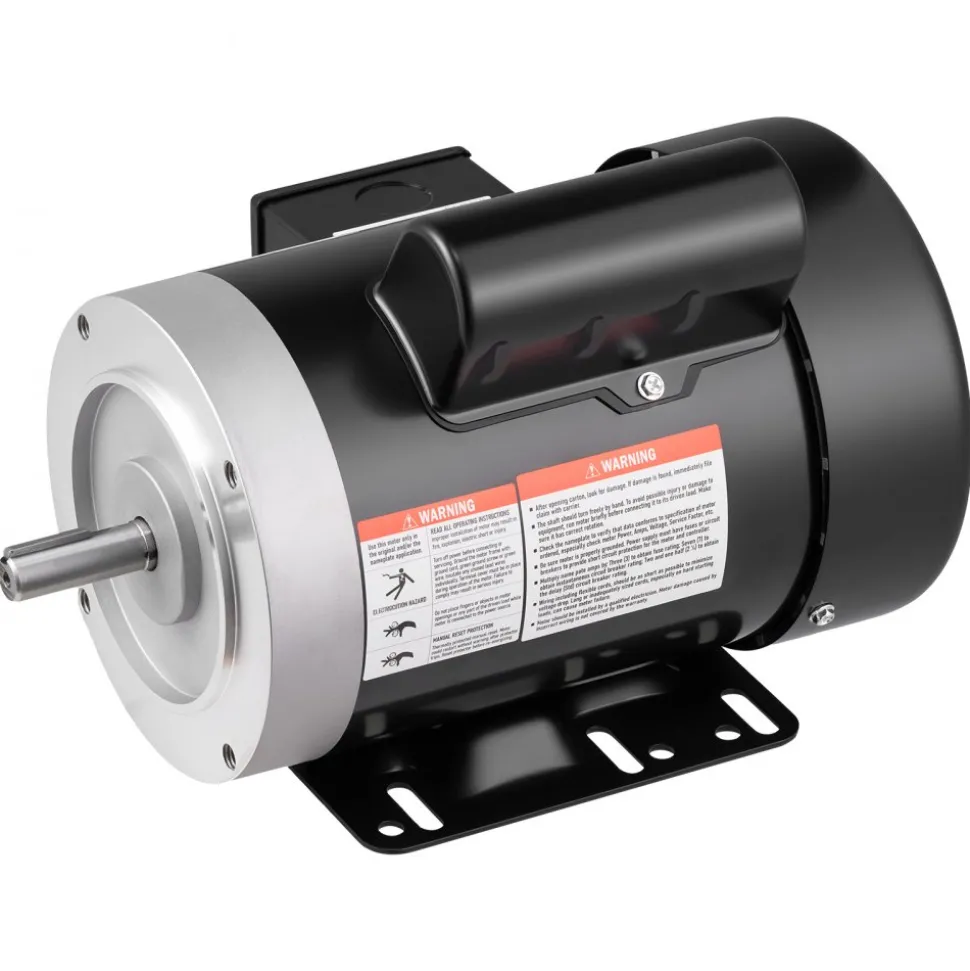 VEVOR 0.5 HP Electric Motor, 1725RPM Air Compressor Motor, CW/CCW Rotation, 5/8 inch Shaft Diameter, 1.88inch Shaft Length, 2.07N.m Torque, Single-Phase, TEFC Cooling, 115V/230V, 56 Frame
