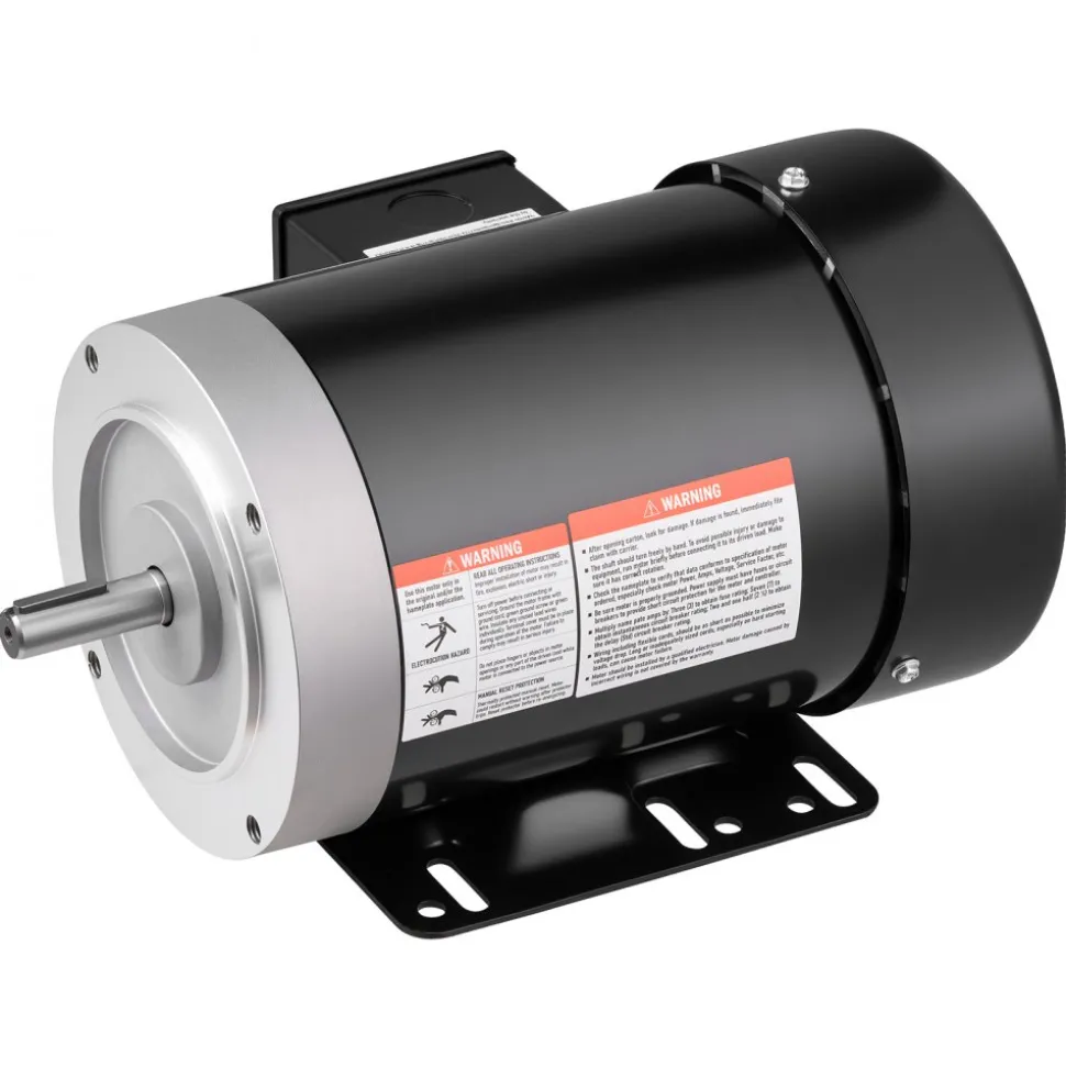VEVOR 1 HP Electric Motor, 1725RPM Air Compressor Motor, CW/CCW Rotation, 5/8 inch Shaft Diameter, 1.88inch Shaft Length, 4.1N.m Torque, Three-Phase, TEFC Cooling, 230V/460V, 56C Frame
