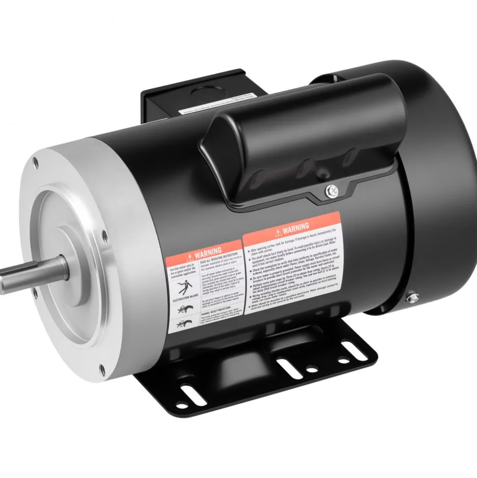 VEVOR 1 HP Electric Motor, 1725RPM Air Compressor Motor, CW/CCW Rotation, 5/8 inch Shaft Diameter, 1.88inch Shaft Length, 4.1N.m Torque, Single-Phase, TEFC Cooling, 115V/230V, 56 Frame