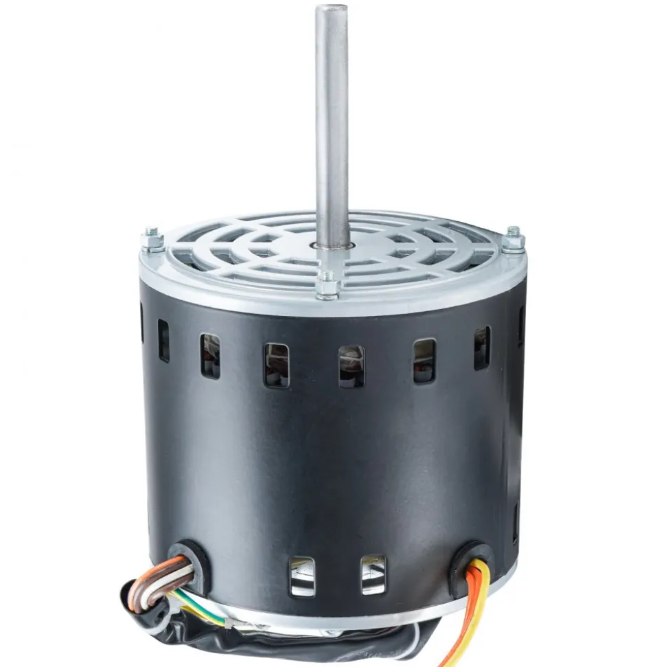 VEVOR 1/2HP Furnace Blower Motor, 208/230V 2.7Amps, 1075RPM 5 Speeds, CW/CCW Rotation, 48 Frame 3.4" Shaft Length, 7.5μF/450V Capacitor + 11" Hold Hoop