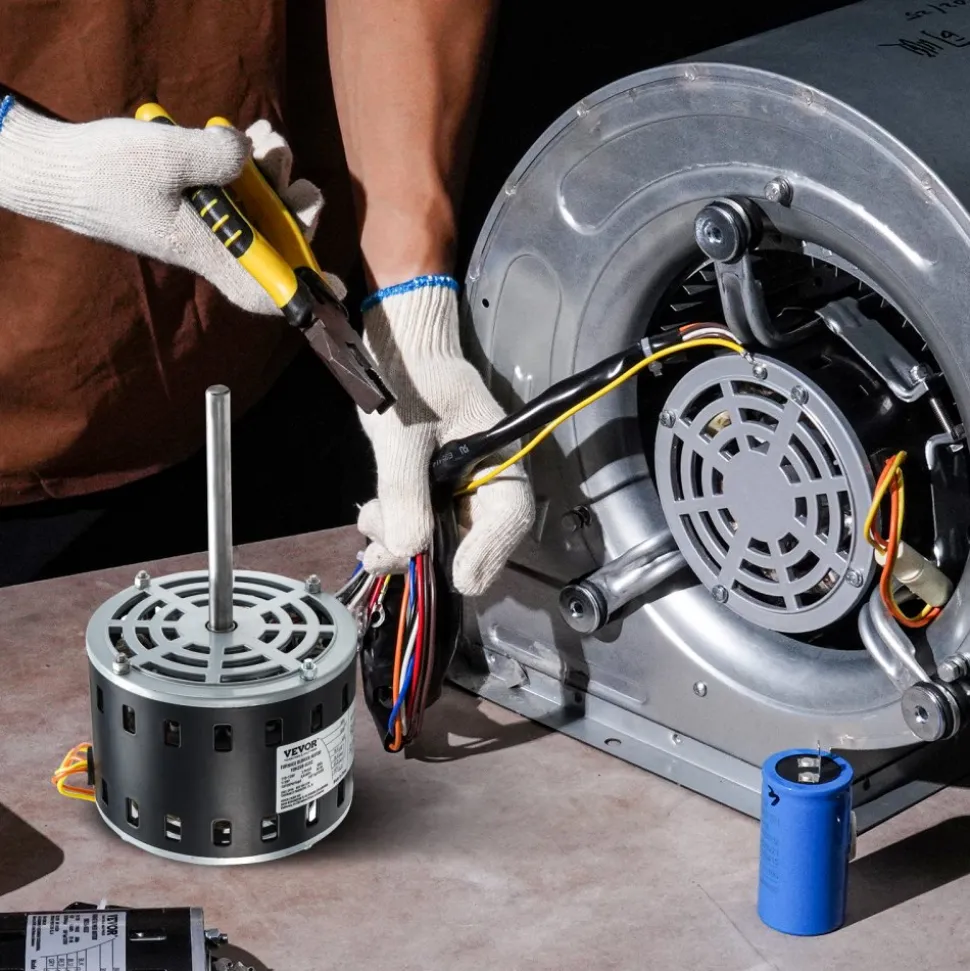 VEVOR 1/2HP Furnace Blower Motor 1720RPM, 115V 7.1A Belt Drive Blower Motor Single Phase - 0.5" Shaft Diameter, 1.6" Shaft Length, CW/CCW Rotation
