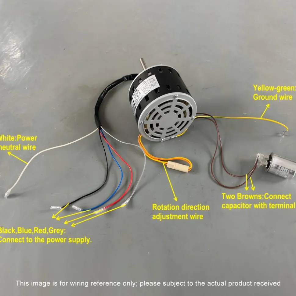 VEVOR 1/2HP Furnace Blower Motor 1720RPM, 115V 7.1A Belt Drive Blower Motor Single Phase - 0.5" Shaft Diameter, 1.6" Shaft Length, CW/CCW Rotation