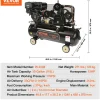 VEVOR 15HP Gas Powered Air Compressor, 30 Gallon Horizontal Air Compressor Tank, 33CFM@115PSI Gas Driven Piston Pump Air Compressed System with 115PSI Max Pressure for Construction Sites Workshop