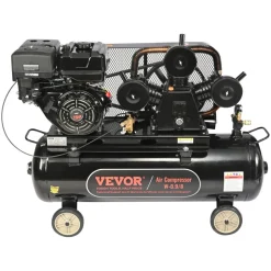 VEVOR 15HP Gas Powered Air Compressor, 30 Gallon Horizontal Air Compressor Tank, 33CFM@115PSI Gas Driven Piston Pump Air Compressed System with 115PSI Max Pressure for Construction Sites Workshop
