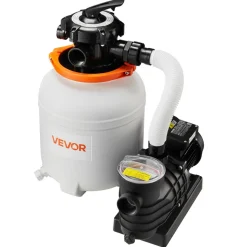 VEVOR 0.5 HP 3000 GPH FlashPure Sand Filter Pump, 12 Inch Swimming Pool Pump, 6X Faster Filtration, Leak-Proof Design, Pre-Loaded Media with Timer, Filtration & Clarity, Out of Box Use for Above Ground Pool