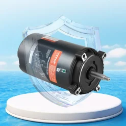 VEVOR 1 HP Pool Pump Motor, 56J Frame, 115V(9.8 Amps)/230V(4.9 Amps) 3450 RPM, 60Hz, 1.4 Service Factor, 90μF/250V Capacitor, CCW Rotation Round Flange Replacement Motor