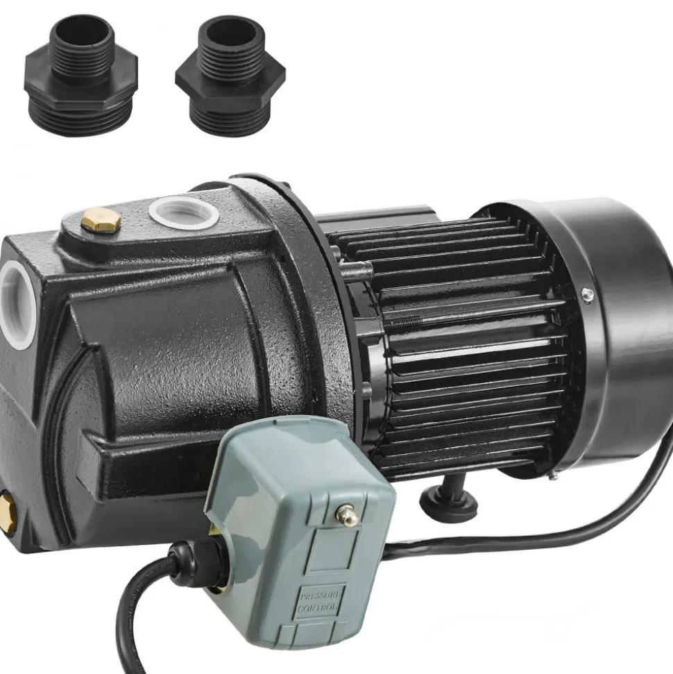 VEVOR 1HP Premium Cast Iron Shallow Well Jet Water Pump, 115 Volt, 17.6 GPM 164 FT Maximum Head Irrigation Water Pump, for Agricultural Garden Irrigation System High-Rise Water Supply Shower Booster