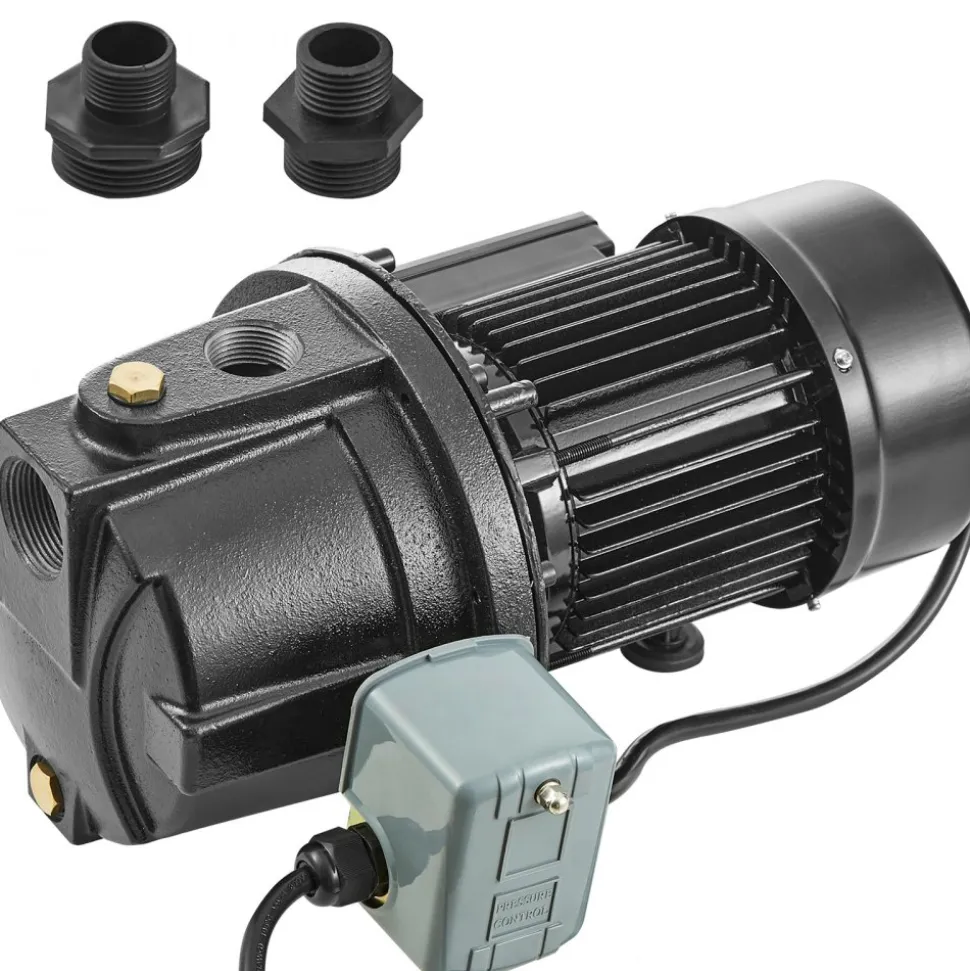 VEVOR 1HP Premium Cast Iron Shallow Well Jet Water Pump, 115 Volt, 17.6 GPM 164 FT Maximum Head Irrigation Water Pump, for Agricultural Garden Irrigation System High-Rise Water Supply Shower Booster